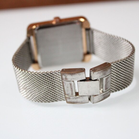 Nine West Square Rose Gold Tone Mesh Band Women’s Quartz Watch 30mm Dial - Picture 7 of 8